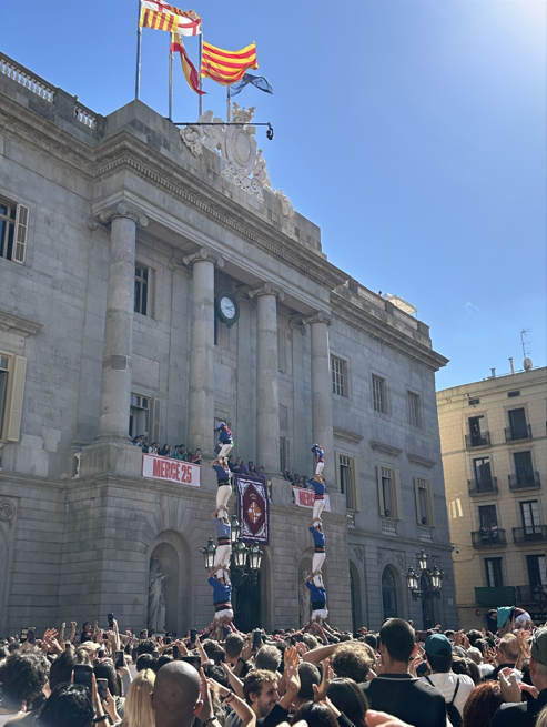 Human towers or "castells" from La Merce 2025.